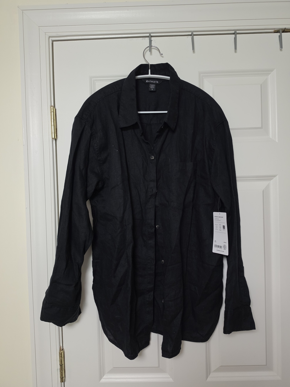 Athleta Retreat Linen Shirt Jacket - Black
